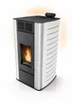 NEMAXX Pelletofen P18 Weiß 18 kW wasserführend bis 300m³ Zentralheizung  40 kg Tank, (Reinigungsautomatik, ECO-Modus, Sicherheitsabschaltung, Wochentimer, Wi-Fi Ready), BAFA/förderfähig, Wasser 12,5kW, effiziente Wärme, bis 18 Std.Laufzeit