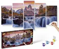 Schipper 609450913 Malen nach Zahlen – Mystisches Patagonien - Bild malen für Erwachsene, inklusive Pinsel und Acrylfarben, 5 Bilder, Meisterklasse Polyptychon - Profi-Edition, 132 x 72 cm