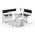 VCM Eckbank, BxHxT: 153 x 80 x 123 cm - weiss