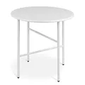 bomoe Beistelltisch Outdoor Gartentisch Rund Ø 44 cm Tischplatte Kratzfest – Stabiler Wohnzimmer Couchtisch Leicht In- & Outdoor Balkon Tisch Terrasse – Weiß Nachttisch Bett Schlafzimmer Finn
