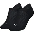 Zwei Paar Puma Cushioned Sneaker Damen Socken aus Soft Cotton Material in Schwarz mit Fersenschutz. schwarz Gr. 39/42