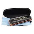 Professional Blues Harmonica in C (incl. case and cleaning cloth) | Englisch