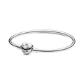 PANDORA Moments Herzverschluss Armreif aus Sterlingsilber aus der PANDORA Moments Kollektion, Größe: 15, 596268-15