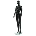 vidaXL Weibliche Schaufensterpuppe mit Glassockel Schwarz 175 cm