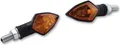 HIGHSIDER smart Rock Glühlampen Mini-Blinker Gehäuse Schwarz / Linse Orange (Paar), Vorn & Hinten