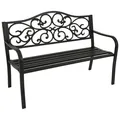 Gartenbank Metallbank Gartenmöbel Bank 2er Metall MANCHESTER 2-sitzer schwarz