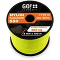 GO!elements Abspannleine Paracord 550 - 4mm, Paracord 550 aus reißfester Nylonschnur gelb 100m