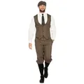 Metamorph Kostüm 20er Dandy braun - Karneval Faschingskostüm Herren, Elegante Kombination aus Weste, Hose und Mütze braun 58