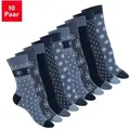 celodoro Basicsocken Süße Damen Eco Socken mit Motiv (10 Paar) Regenerative Baumwolle blau 35-38