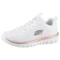 Skechers Graceful - Get Connected Sneaker Freizeitschuh, Halbschuh, Schnürschuh für die Maschinenwäsche geeignet goldfarben|weiß 37 EU