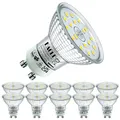 EACLL GU10 LED Kaltweiss 4.9 W Ersetzt 75W Halogen Leuchtmittel, 10er-Pack. 585 Lumen 6000K Birnen, AC 230V Flimmerfrei Strahler, Abstrahlwinkel 120° Spot, Nicht Dimmbar Ø50xH53mm Reflektorlampen