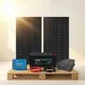 Solar Inselanlage 1500W 230V Komplettset 12V 480Wp PV Anlage mit 260Ah Batterie MPPT Victron Wechselrichter autark Garten Wohnmobil Offgrid | BaSBa BA12-1500