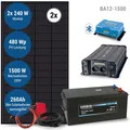 Solar-Inselanlage 1500W Komplettsystem 12V/230V BA12-1500 Photovoltaik Anlage