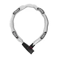 ABUS Kettenschloss Catena 6806K – Leichtes Fahrradschloss aus gehärtetem Stahl mit modischem Textilschlauch – Vierkantkette mit ABUS-Sicherheitslevel 6 – 85 cm – reflektierendes Grau