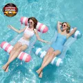 Pool Hängematte 4-in-1 aufblasbar mit schwimmenden Kissen für Entspannung und Wa
