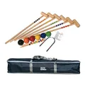 GICO Hochwertiges Krocketspiel für 6 Spieler in Transporttasche mit Spielanleitung - Schlägerlänge 80 cm – EU Qualität – 3226