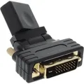 INLINE HDMI-DVI Adapter, HDMI Buchse auf DVI Stecker, flexibler Winkel, vergoldete Kontakte, 4K2K kompatibel