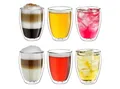 Creano Teeglas Thermoglas doppelwandig hoch 250ml, 6er Set, 6-tlg., Borosilikatglas, 6-teilig