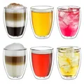 Creano Thermo-Glas 6-er Set, doppelwandig, 250ml aus Borosilikatglas