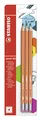 STABILO - Bleistift mit Radiergummi - pencil 160 in orange - 3er Pack - Härtegrad HB
