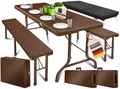 KESSER® Bierzeltgarnitur Set Rattan Festzeltgarnitur klappbar Campingtisch 180cm