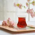 6teiliges Set türkische Teegläser mit Untertassen, Tropfenform, 170 ml, Glas,...
