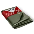A-TEX® Abdeckplane 260g/m² (Grün, 3 x 5 m) | Verschiedene Stärken, Größen und Farben wählbar | Plane mit Ösen | Gewebeplane Gartenplane BAU Zelt Holzplane | wasserdicht | reißfest | UV-stabilisiert