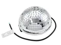 Spiegelkugel halb 20cm - für Deckenmontage - Diskokugel Echtglas - inklusive Motor (silber, 10x10mm Spiegel)