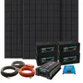 3.000 Watt Insel Solaranlage autarke PV-Anlage mit 1.040Ah Batterien, 960W Solarpanelen, 4 Solarbatterien, MPPT Laderegler, Sinus Wechselrichter, installationsbereit