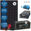 Solar Komplettanlage 3000W AC - Batterie, 960W Module, MPPT Regler, Sinus WR