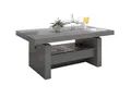 designimpex Couchtisch Aversa H-111 Grau / Anthrazit Hochglanz höhenverstellbar ausziehbar, Funktionstisch, Wohnzimmertisch, Tisch, Esstisch, Sofatisch, Schublade