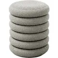Svita Blossom XS Hocker Mit Stauraum Sitzhocker Ottomane Boucle-Polster Hellgrau