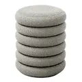 Hocker mit Stauraum Sitzhocker Ottomane Boucle-Polster Hellgrau SVITA BLOSSOM XS