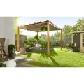 PARAGON OUTDOOR Pergola, flach, quadratisch, BxT: 350 x 350 cm, inkl. Dacheindeckung - braun