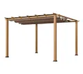 Pergola Pavillon Terrassenüberdachung Aluminium Paragon Holzoptik 350x505x235cm