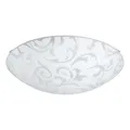 EGLO Deckenlampe Scalea 1, 1 flammige Deckenleuchte klassisch, Wohnzimmerlampe aus Metall in Weiß und satiniertem Glas mit Dekor, Schlafzimmerlampe, Flurlampe Decke mit E27 Fassung