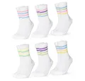 OCCULTO Sportsocken Damen Retro Tennis Socken 6er Pack (Modell: Steffi) (6-Paar)