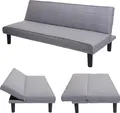 Schlafsofa MCW-J17, Couch Klappsofa Gästebett Bettsofa, Schlaffunktion Stoff/Textil 165cm grau