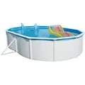 Steinbach Aktionsangebot Stahlwand-Swimming Pool Set "Nuovo de Luxe oval" inkl. Pool Starterset Chlor, weiß, 550 x 366 x 120 cm