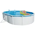 Steinbach Pool Ovalpool Stahlwand-Swimming Pool Set "Nuovo de Luxe oval", weiß, Kunststoff- und Metallbodenschienen