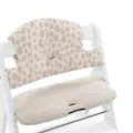 hauck Sitzkissen für Alpha+, Beta+ & Arketa Holzhochstuhl Highchair Pad Select, Anti-Rutsch Noppen, Doppelte Polsterung an Rückenlehne, Einfache Befestigung am Kinderstuhl (Muslin Leo Natural)