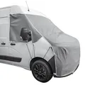Frontscheiben Abdeckung kompatibel für Verschiedene Marken – Abdeckplane für Wohnwagen mit UV-Schutz 160 GSM Vliesstoff, Spiegelschlitzen & Spanngurten (Kompatibel mit Renault Master ab 04-2010)