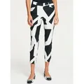 7/8-Hose HEINE, Damen, Gr. 40, Normalgrößen, schwarz-weiß (schwarz, ecru), 48% Baumwolle, 45% Polyester, 7% Elasthan, bedruckt, gemustert, 7/8-Länge, Hosen