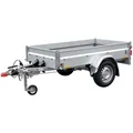 STEMA PKW-Anhänger "BASIC 850", gebremst, BxL: 108 cm x 201 cm, max. Nutzlast 685 kg - silberfarben