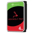 Seagate IronWolf Pro, NAS interne Festplatte 4TB HDD, 3.5 Zoll, 7200 U/Min, CMR, 128 MB Cache, SATA 6GB/s, silber, inkl. 3 Jahre Rescue Service, Modellnr.: ST4000NE001