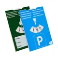 Parkscheibe für E-Auto, 2 Stück, 2in1 mit Ladedauer, aus Papier, Parkuhr für Ladesäule, für E Auto und Plug-In-Hybrid, Parking Disc Blue, Parkscheiben, Parkkarte, blaue Papier Park Scheibe Karte