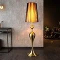 Edle Design Stehlampe LUCIE 160cm gold gebürstet schwarz Barock Stil Stehleuchte - Gold