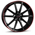 1x BORBET DESIGN LX black glossy rim red 8.0Jx18 5x112 ET44