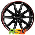 Borbet LX18 black glossy rim red 8x18" ET44 LK5 112 ML 57.1 Alufelgen 18 Zoll
