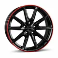 Borbet LX18 black glossy rim red 8x18" ET44 LK5 112 ML 57.10 Alufelge 18 Zoll